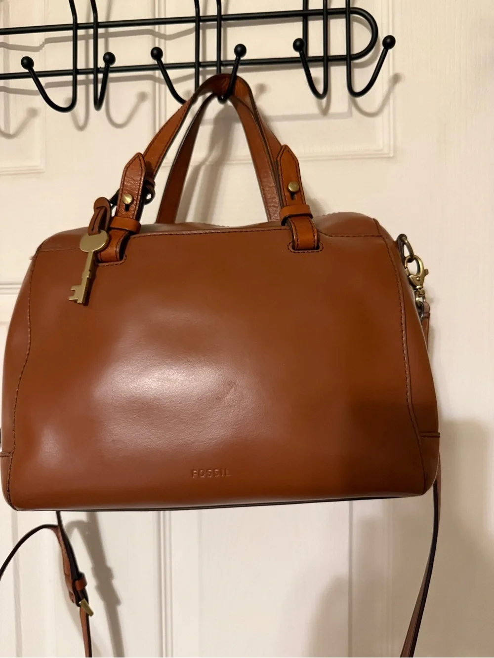 Fossil Rachel Brown Leather Satchel Crossbody Bag ZB7258